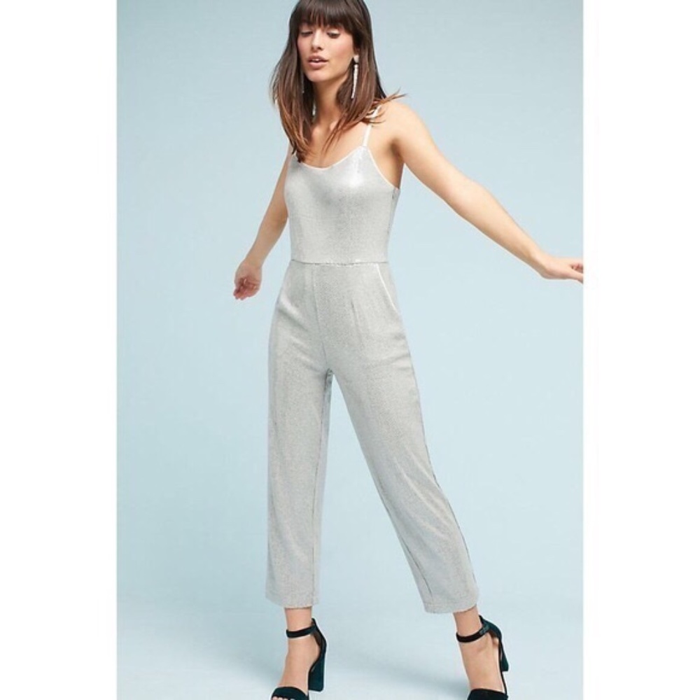 Anthropologie ett:twa Claudette Sequin Jumpsuit